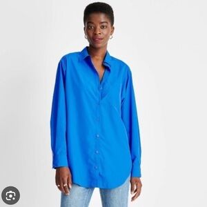 Future Collective KAHLANA BARFIFID BROWN Long Sleeve Shirt Size XS